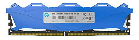 HP 7EH64AA#ABB - Mémoire DDR4 V6-8 Go - Débit des données : U-DIMM DDR4-3000 / PC4 - Spécial Gaming - Bleue