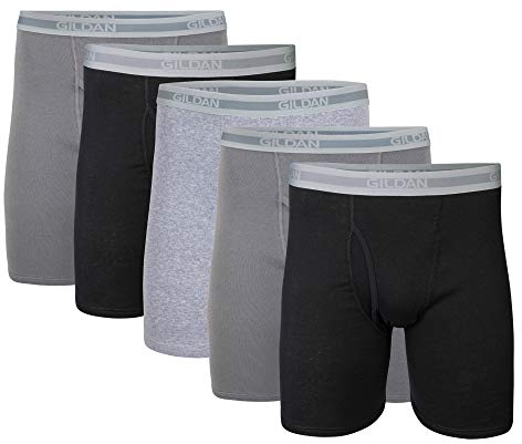 Gildan Herren Unterwäsche, Boxershorts, Multipack Retroshorts, Schwarz/Anthrazit/Sportgrau (5er-Pack), X-Large