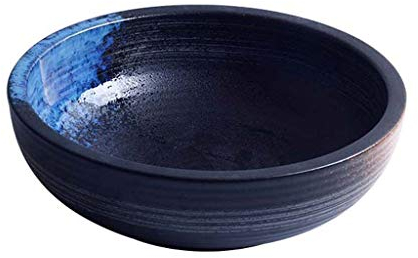 Scodella bassa in ceramica in stile giapponese, scodella per noodles retrò con scodella grande con scodella | Casa creativa spessa e durevole