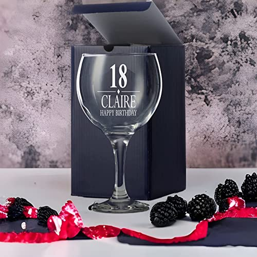 Personalised Birthday Cocktail Gin Glass Gift 18th, 21st, 30th, 40th, 50th, 60th, 70th, 80th