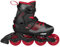Playlife Inline Skates Dark Breeze, größenverstellbar, Schwarz/Rot/Grau, für Kinder, ABEC 5 Kugellager, Art. nr.: 880270