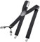 DonDon Hosenträger Herren extra stark gepunktet schwarz weiß 3,5 cm Hosenträger Herren breit in Y-Form lang - Starke Clips passend für Anzug Jeans Chinos Vintage Rockabilly Suspenders