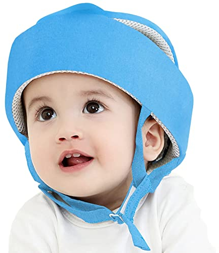 IULONEE Babyhelm Sicherheits-weiches Kopfschutzkissen für Kleinkind Krabbelhelm Laufen Lernen Atmungsaktive Schutzkappen (Blau)