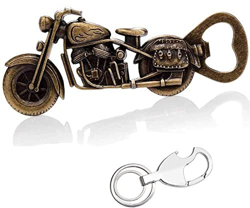 Abrebotellas de Motocicleta, Abridor de Botellas de Cerveza de Motocicleta Vintage con 1 Abrebotellas con Llave única, Portátil, Regalos para Papá, Regalos de San Valentín de Motos para Hombres