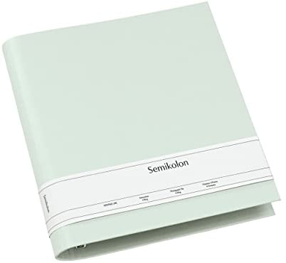 Semikolon 364048 Fotoordner 4 Ring - 29,5 x 32 cm - Efalinbezug, für Album, Fotobuch mit Ringheftung - moss pastell-grün