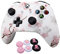 Ralan Pink Controller Skins for Xbox One - Silicone Controller Cover Skin Protector - Pro Thumb Grip & Cap Grip - Blue Butterfly Pink