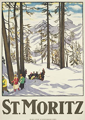 Photosegor St Moritz Poster Reproduktion – Format 50 x 70 cm auf Luxuspapier 300 g. Alle Formate und Halterungen möglich