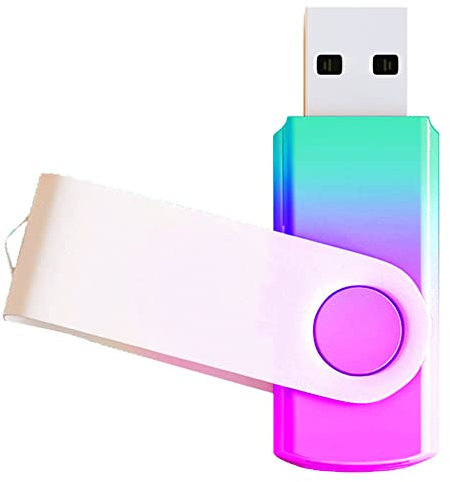 1 confezione viola-ciano 2GB USB Flash Drive gradiente colore USB 2.0 Memory Stick all'ingrosso all'ingrosso girevole design Thumb Drive per l'archiviazione dei dati