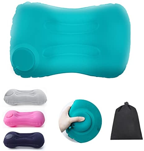 YOUXIU Aufblasbares Kissen, Camping Kissen, Reisekissen Handpresse Aufblasbar – Praktisches Kopfkissen zum Camping, Outdoor, Backpacking, für Auto, Flugzeug, Strand – Ideal Für Urlaub, Reise