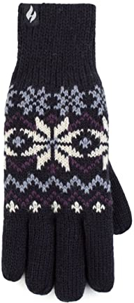 HEAT HOLDERS SOCKSHOP Damen Avens Gemustert Handschuhe Packung 1 Marine S/M
