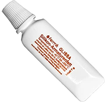 Fermit GLISSA Graisse de robinet en silicone compatible avec les joints toriques et non goutte pour l'eau potable fabriquée en Allemagne (7 grammes)