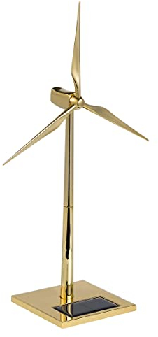 WUBA Solarbetriebene Windturbine Modell, 3D Metall Montage, Goldene Montage Windmühle, Exquisite Ornamente, Lernspielzeug für Kinder