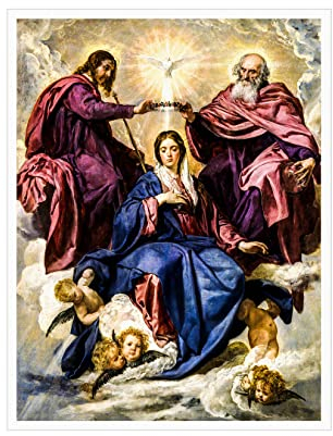 NONBER Wandbild Jungfrau Maria Poster Krönung der Jungfrau Leinwand Gemälde Poster und Drucke Wandkunst Bilder 30,5 x 40,6 cm (ungerahmt)
