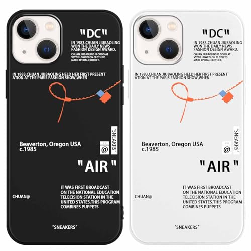 nurkorki [2 Stück Handyhülle für iPhone 13 iPhone 14 Hülle 6,1 Kreative Zeichnungen-Design Muster Sportschuhe Marke with Ultra Dünn Silikon Hülle Stoßfest Schutzhülle für iPhone 13 iPhone 14 Hüllen
