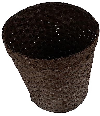 Cabilock 1stk Mülleimer Aus Stroh Geflochtene Blumentöpfe Lebensmittelbehälter Mit Deckel Alter Mülleimer Nachgeahmter Rattan-mülleimer Mülleimer Mit Deckel Container-box Gras Baby Wagen
