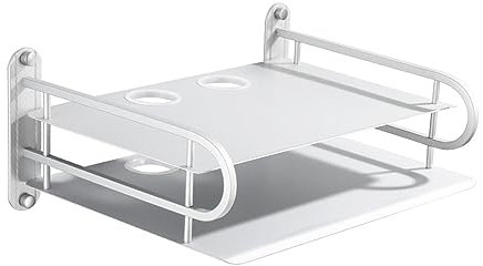 BradOc WiFi Router Aufbewahrungsbox Schwebende Regale TV Set-Top-Rack, 2 Schichten, Wall Mount Kabelboxen Halterung Belüftete Lagerung Für AV-Receiver, Verstärker, DVD-Player,Silber