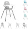 KikkaBoo Spoony, Hochstuhl Baby – Höhenverstellbar, Klappbar, Evolutiv, 3in1 Kindersitz bis 36 Monate mit Abnehmbarem Tablett, Kinderhochstuhl, Grau