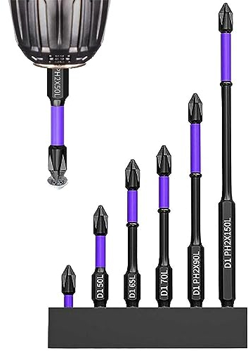 6-teiliges Set Verbesserte Rutschfeste Stoßfeste Bohrer | Stoßfestes D1 Schlagschrauber Bit Set | Magnetische Anti Rutsch Bohrer | Hohe Härte Und Starker Magnetischer Bit Für Elektroschrauber