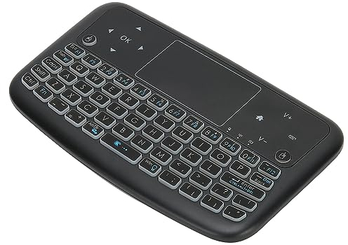 ASHATA Beleuchtete Kabellose Tastatur mit Touchpad, Wiederaufladbare Handheld-Fernbedienung für PC Laptop TV HTPC