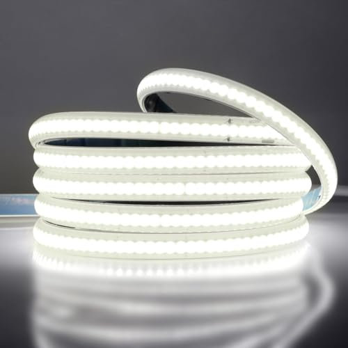 Wisada 220V COB Ruban à LED avec interrupteur, 288LEDs/m Bande LED Lumineuse COB,Flexible IP65 Waterproof Découpable LED Strip Lights pour Maison,Chambre,Cuisine, Armoire,Placard