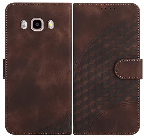 JayModCase Mobile Phone Case for Samsung Galaxy J510/J5 2016, with Card Slot, Stand Function, Magnetic, PU Leather Case, Folio Flip Case Compatible with Galaxy J510 - Brown