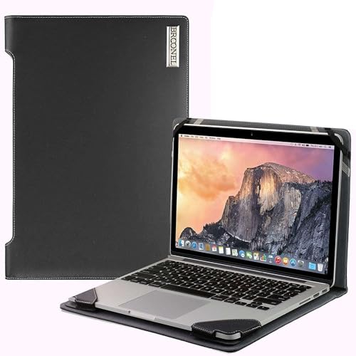 Broonel - Profile Series - Schwarz Leder Laptop Fall/Hülle Kompatibel mit dem KUU 2 in 1 Laptop 14