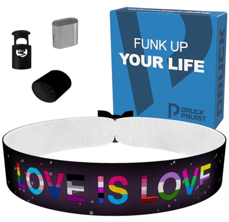 Love is Love Stoffarmband - LGBTQ Armband für alle - Handgemacht & Wasserfest - Unisex Freundschaftsarmband
