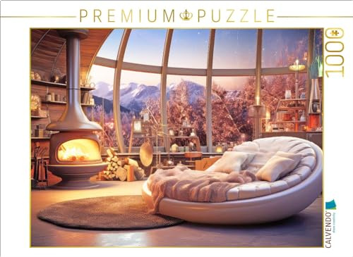 Puzzle · Seelenvolle Räume voller Harmonie | Kamin und elegantes Sofa · 1000 Teile · Lege-Größe 64 × 48 cm · CALVENDO Puzzle