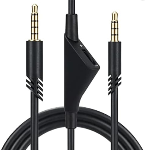MICMXMO Ersatz-Audio-Aux-Kabel mit Lautstärkeregler für Astro A50, A40TR, A40,A30, A10 Gaming Headset PS5/PS4/Xbox One/PC/Smartphone über eine 3,5mm Buchse, 2m (Schwarz)