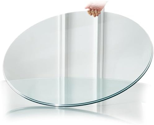 HJXGQJM Glasplatte Rund Tischplatte，Tisch Glasplatte Platte Für Esstisch，Outdoor Glastisch Einfach Zu Säubern, Multiplex Platte Glasplatte Tischplatte Rund， 35 45 55 65 75 80 cm(45CM(18INCH))