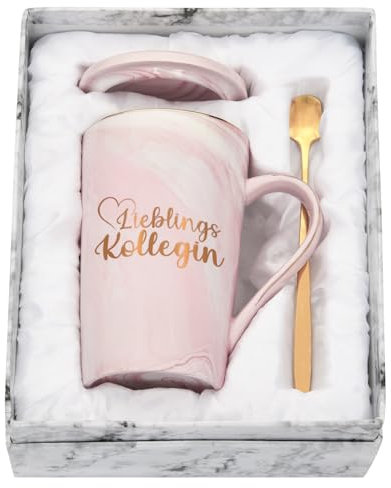 Joymaking Kaffeetasse Lieblings Kollegin Geschenke Jobwechsel Abschied Geschenke für Kollegin Beste Kollegin Geschenk Abschiedsgeschenk, 400ml Rosa