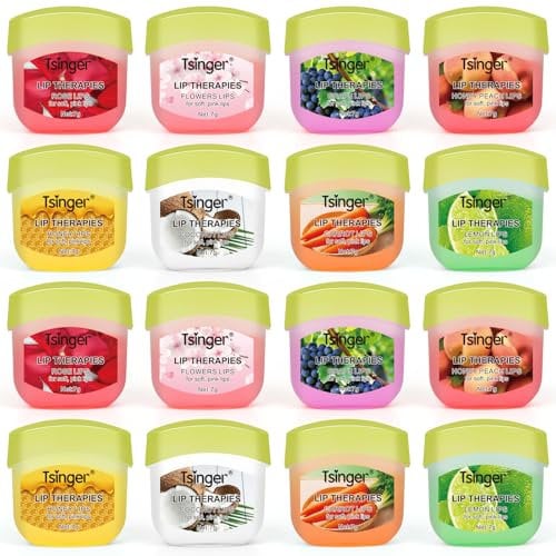 Balsamo per Labbra Con Glicerina - Cura Rapida e Prolungata per Labbra Secche e Screpolate - Rossetto Nutriente Con Formula Ricca - Confezione da 1 (16 Pezzi)