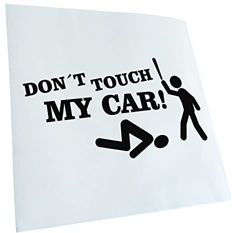 Kiwistar - Autoaufkleber - Schwarz - 20x11cm Dont touch my Car - Heckscheibe Auto Aufkleber wetterfest für Kfz LKW Mofa Truck - Sticker außen selbstklebend Tuning Zubehör für Fenster Fahrzeug Scheibe