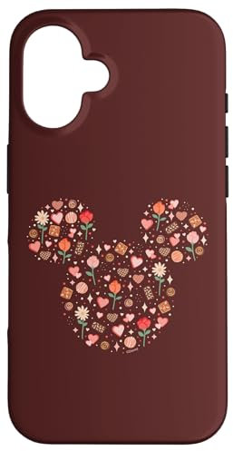 Hülle für iPhone 16 Disney Mickey Mouse Icon Fill mit Pralinen, Blumen, Herzen, Liebe