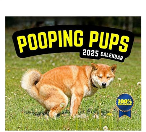 Hunde Kacken Kalender 2025, Welpen Kacken Kalender 12 Monate, Hunde Kacken An Schönen Orten 2025 Wandkalender, Lustiger Kalender 2025 Hund, Für Kollegen Und Freunde