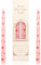 Stabkerzen Bedruckt, 25cm Tafelkerzen konische Kerzen, Tropffrei Brenndauer 7 Stunden Kerzen Geeignet für Kerzenständer Tischdekoration Valentinstag Dekoration 2 Stück (Rosa Rote Herzen)