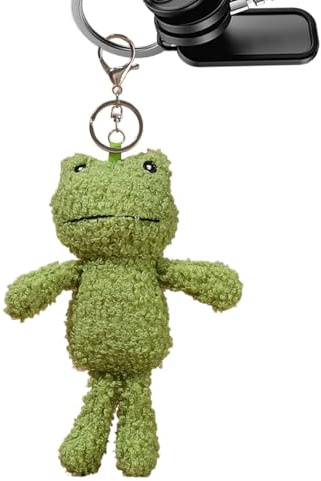 Frfik Plüsch-Froschs-Schlüsselanhänger – Süßer Grüner Froschs Taschenanhänger, Niedlich und Weich, Perfekt für Rucksäcke und Taschen, Karikatur Design