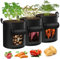 Haokelai Stofftopf, 3 Stück Kartoffel Pflanzsack 30L, 7 Gallonen Pflanzsäcke, Tomatentopf für Tomaten, Kartoffeln, Gemüse, Blumen