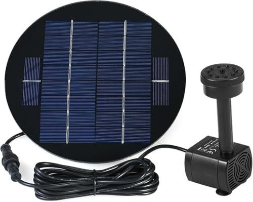 9V 3W Solar Panel Solar Powered Fountain Submersible Brushless Water Pump Kit for Bird Bath Pond Pull Garden 200L/H 150cm Lift