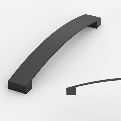 Amerdeco 10 Pack Matte Black Cabinet Pulls 6.3 Inch 160mm Zinc Alloy | Smooth Feel, Vintage-Inspired Design, Screws Included, Kitchen Cabinet Hardware, for Cupboards, Drawers and Dressers