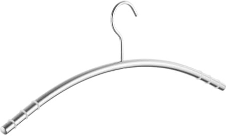 SOTECH Design Kleiderbügel Edelstahl SS201 mit Antirutsch-Ringen | (Haken 360 Grad drehbar, Rundrohr massiv Ø 12 mm x 433 mm, gebürstet) Blusenbügel für Kleiderschränke und Garderoben