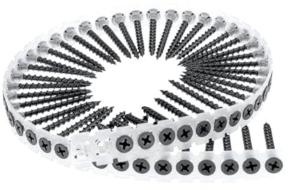 1000 Vis Cloison sèche/placo en Bande de 50 - autoperceuse acier phosphaté noir diamètre 3,5 mm - Longueur 35 mm