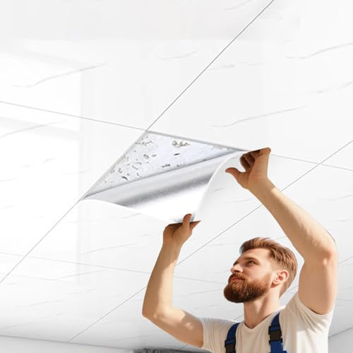 Deckenplatten Selbstklebend Selbstklebende Styropor-Deckenleiste, 5, 10, 20, 30, 40, 50 Stück, Dekor, Abgehängte Deckenplatten, Deckenabdeckungen, Risse und Flecken für Das Home Office(B,10pcs)