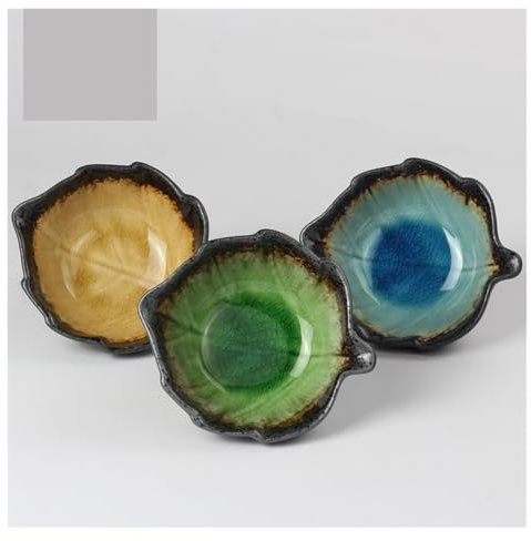 ULTRAWAVE Piatto Per Snack Ciotola in ceramica smaltata Ciotola a forma di foglia Insalatiera Insalatiera Ciotola giapponese in porcellana Snack Bowl Piatti Per Antipasti