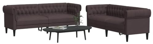MOBCANT 2-TLG. Sofagarnitur Dunkelbraun Stoff Sofagarnitur Couchgarnitur Modulares Sofa Schlafcouch für Wohnzimmer Büro Schlafzimmer Wohnung