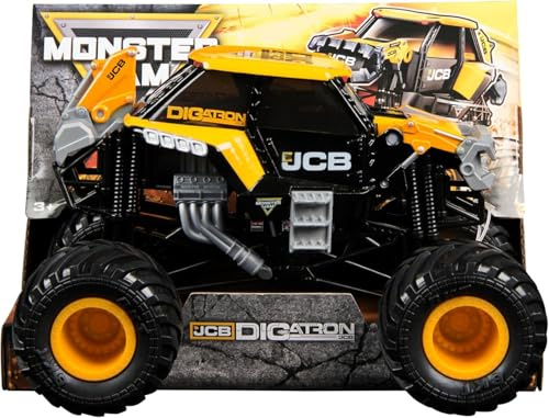 Monster Jam, Official JCB DIGatron Monster Truck, Collector Die-Cast Vehicle, 1:24 Scale, Kids’ Toys for Boys and Girls Aged 3 and up