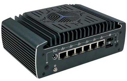 ANDAQI Din Rail Micro Firewall Appliance, Mini PC, PFSense, Mikrotik, OPNsense, VPN, Router PC, I7 1255U 1265U, RX14, 6 x 2.5GbE I226-V, HDMI, DP, COM, SIM Slot, TPM2.0, 32G RAM, 256G SSD
