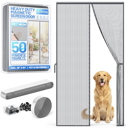 Heavy Duty Magnetic Screen Door Mesh, Door Net Screen with 50 Magnets