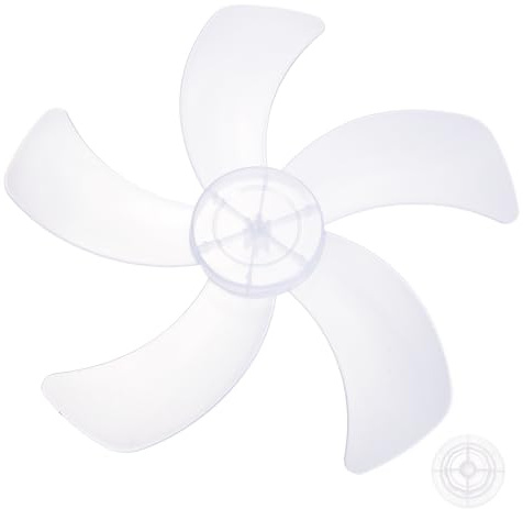 sourcing map Plastic Fan Blades Replacement (16 Inch, Transparent) 5 Leaves with Nut Cover - Universal Standing Fan Blades, Fits Desk/Table/Pedestal/Standing Models