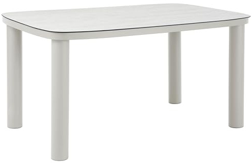 Oviala Gartentisch, Struktur aus Aluminium, 6 Personen, L 150 x 90 cm, Beige